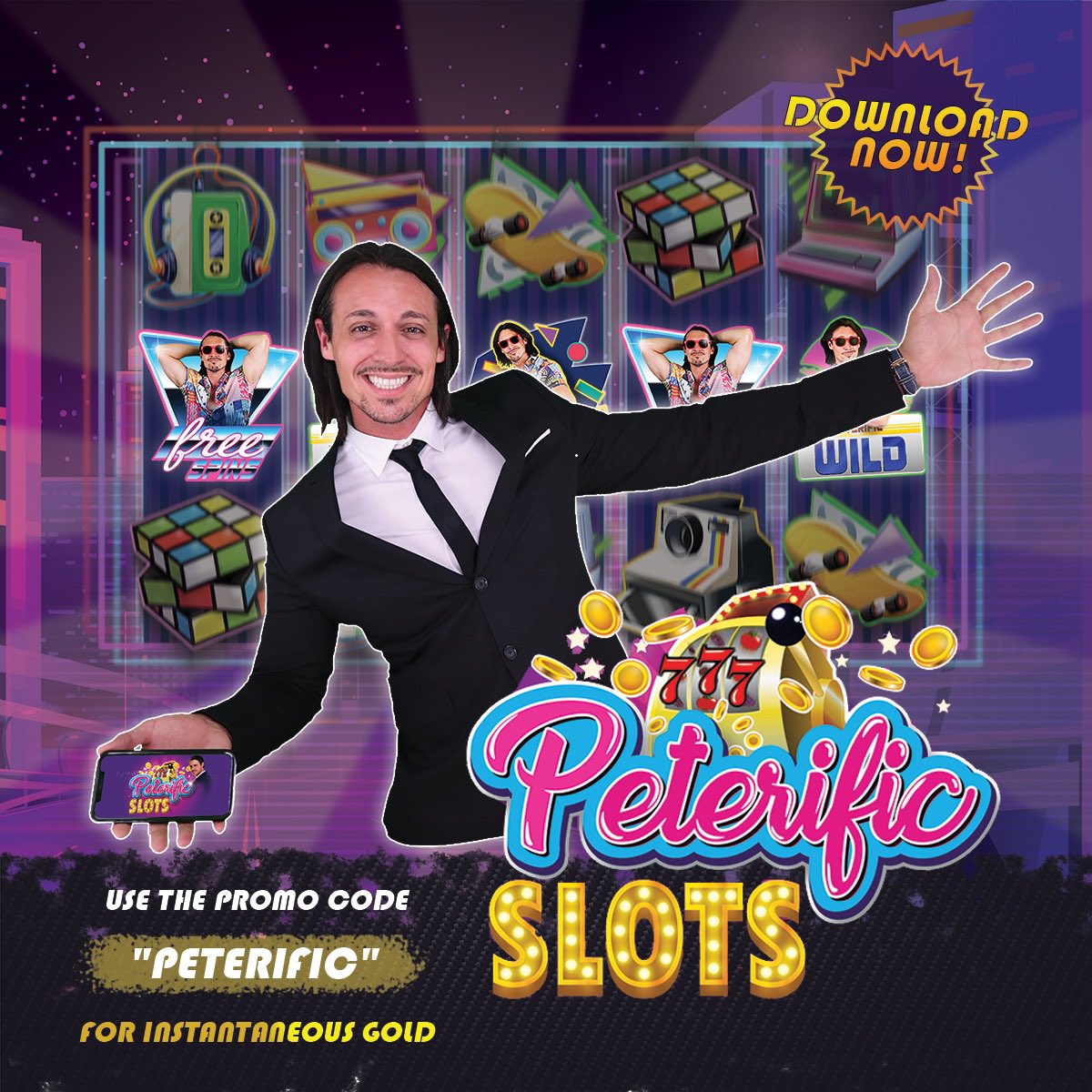 Download our newest app, #PeterificSlots today and try our new tournaments! Compete against friends and win!!! <a href="/LLPJMadrigal/">Peter Madrigal</a> 
Google:play.google.com/store/apps/det… Apple:apps.apple.com/us/app/peterif… #celebrityslots #peterificslots #petermadrigal #peterific #slots #games #win #freegame #coins