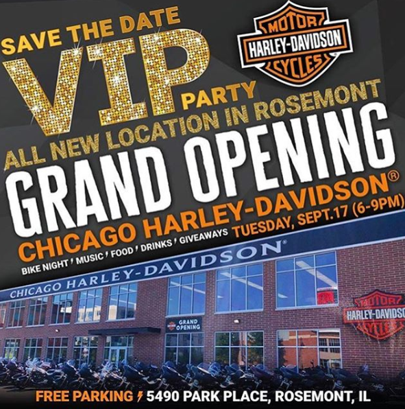 We are SO excited for TOMORROW! The Harley Grand Open event will be in the Park from 6-9PM! We hope to see you there!