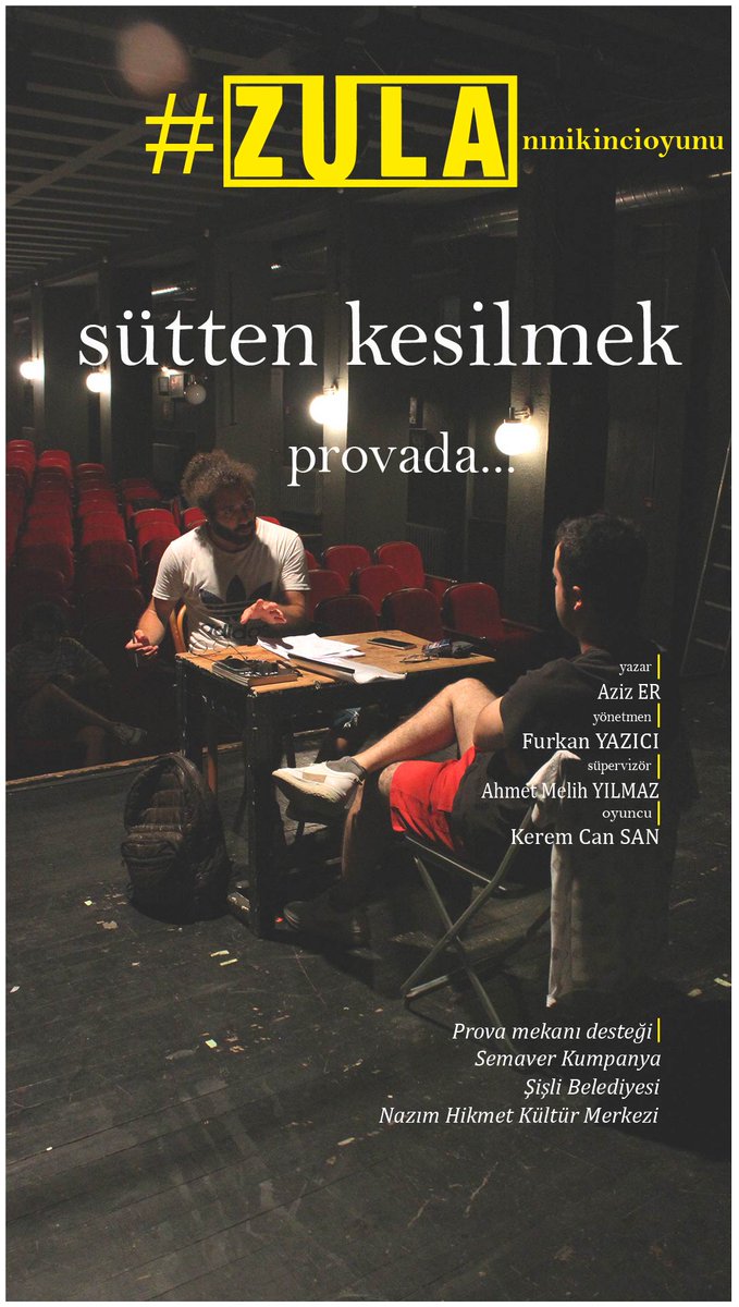 zulaperformans's tweet photo. #zulaperformance is ready for the new season... #SüttenKesilmek is coming soon.. #tiyatro #theatre #oyun #theater #art #sanat #sahne #scene #gişe #boxoffice #istanbul #furkanyazici #ahmetmelihyilmaz #azizer #keremcansan https://t.co/lTjHrBz0rS https://t.co/Xdu4hZSNzn