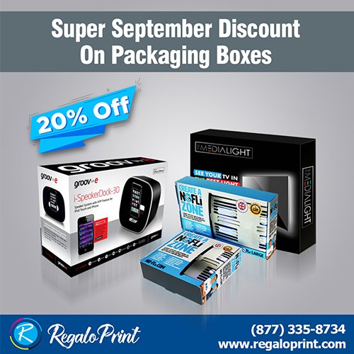 CarterGeorgee's tweet photo. It’s time to conceal all the devoted deals and #discounts on #Packaging #boxes. It is Super September 2019, 20% discount on all #packagingboxes along with free shipping service is waiting for you.
Visit https://t.co/35IXJ73rxg
#CheapPackagingboxes #CheapPackagingServices https://t.co/n95xhkXhj4