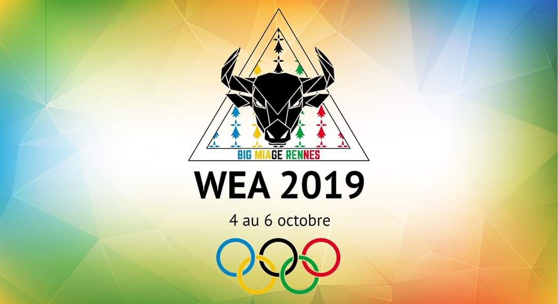 miage_rennes's tweet photo. ANNONCE WEA :
Durant ce week-end, venez défendre les couleurs de votre équipe !

Inscriptions tous les midis dans le hall de l'ISTIC ou dans le bureau de la BIG.
N'oubliez pas d'apporter un chèque de caution de 50€ (encaissé uniquement en cas de casse). https://t.co/YSVVzJRudM