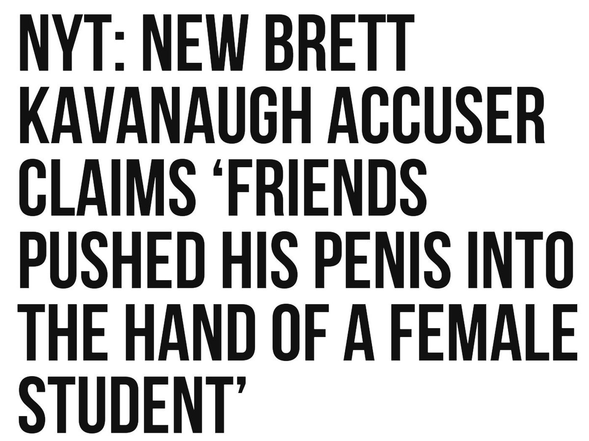 RedPillRoosters's tweet image. I heard of placing, flinging, flicking, rearranging and even thrusting a penis but how big is your penis that your friends need to help you PUSH ur penis into a females hand?

Leave it do liberals to fail at a smear campaign.

#Kavanaugh #KavanaughImpeachment