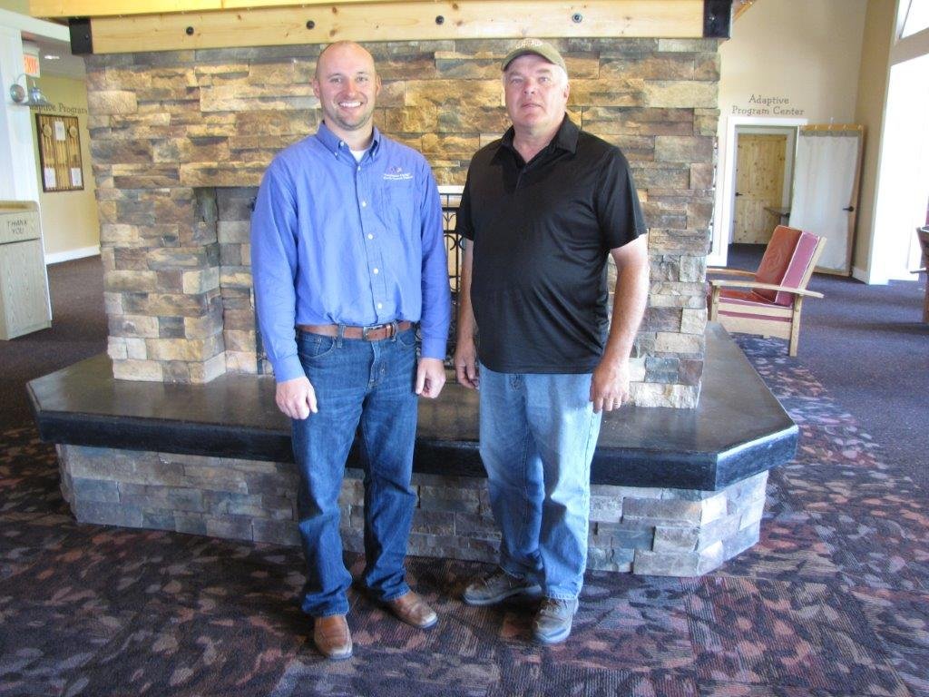 NCEC has donated $2,000 to Bottineau Winter Park to help refurbish the chairlift at the ski park. Our power supplier, Basin Electric, and one of our lenders, CoBank, matched our donation for a total of $6,000! Jon Beyer (l.) shares the good news with Brad Knudson, manager of BWP