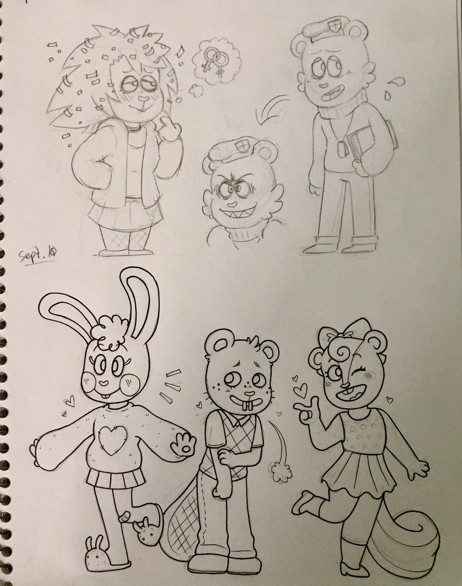 redesigning the htf cast is very, very fun! i think i like the uncoloured ver of this better #happytreefriends 