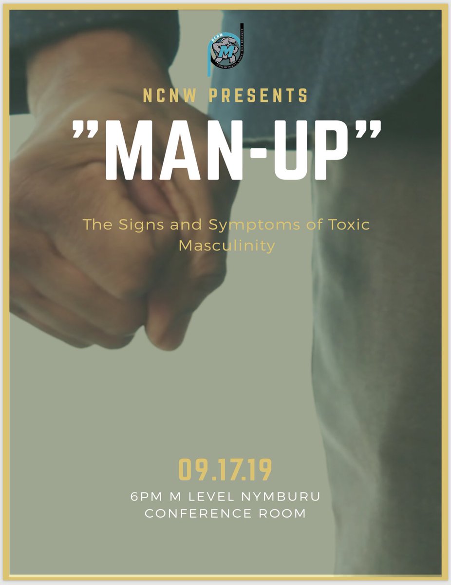 Tomorrow at Nyumburu! We’re discussing toxic masculinity