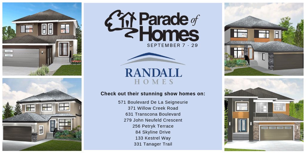 Feature Parade Builder: @RandallHomesWpg - don't miss their spectacular homes on display this #paradeofhomesmb! Visit their website at: buff.ly/2I5HV0j to learn more about their homes. To check out all the show homes in the parade, click here: buff.ly/2ztEs7g!