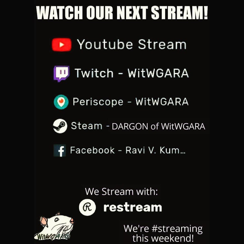 WitWGARA's tweet image. We will be #streaming #thisweekend! We will be #multicasting thanks to @restreamio!

Check us out when we Launch the #stream
September 16, 2019 at 02:09PM

- #thankyou for being #OurMischief
@WitWGARA #OurMischief #Video #Videos