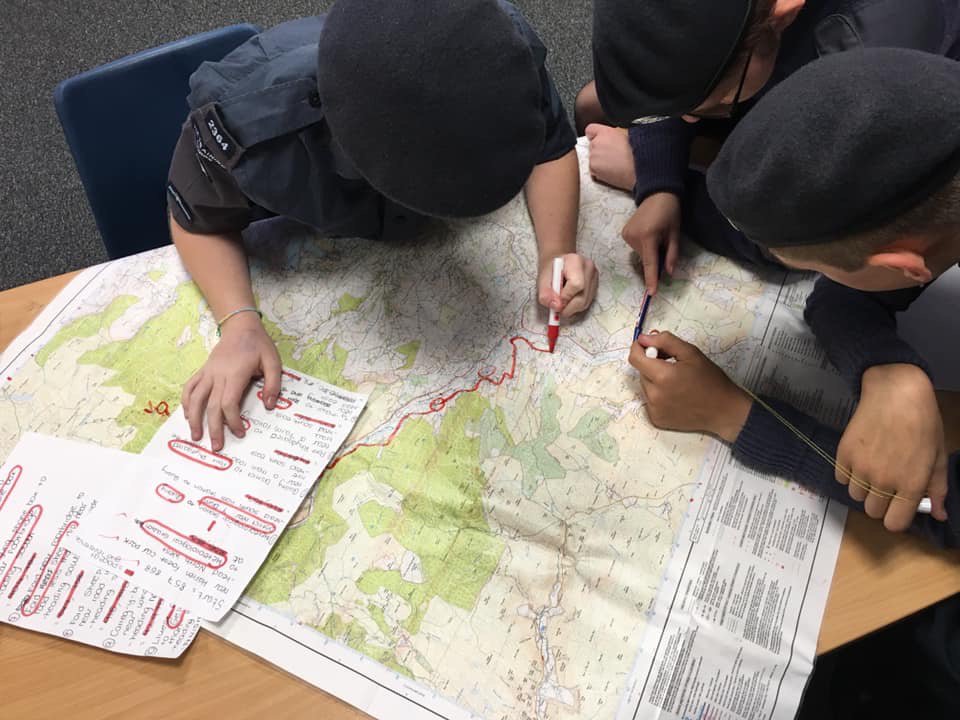 Tonight some of our cadets were route planning for a 2 day expedition, and no, there isn’t a McDonalds on route!! 🙂🍔🍟🥤🏕 walking 🚶‍♀️ 🚶‍♂️
