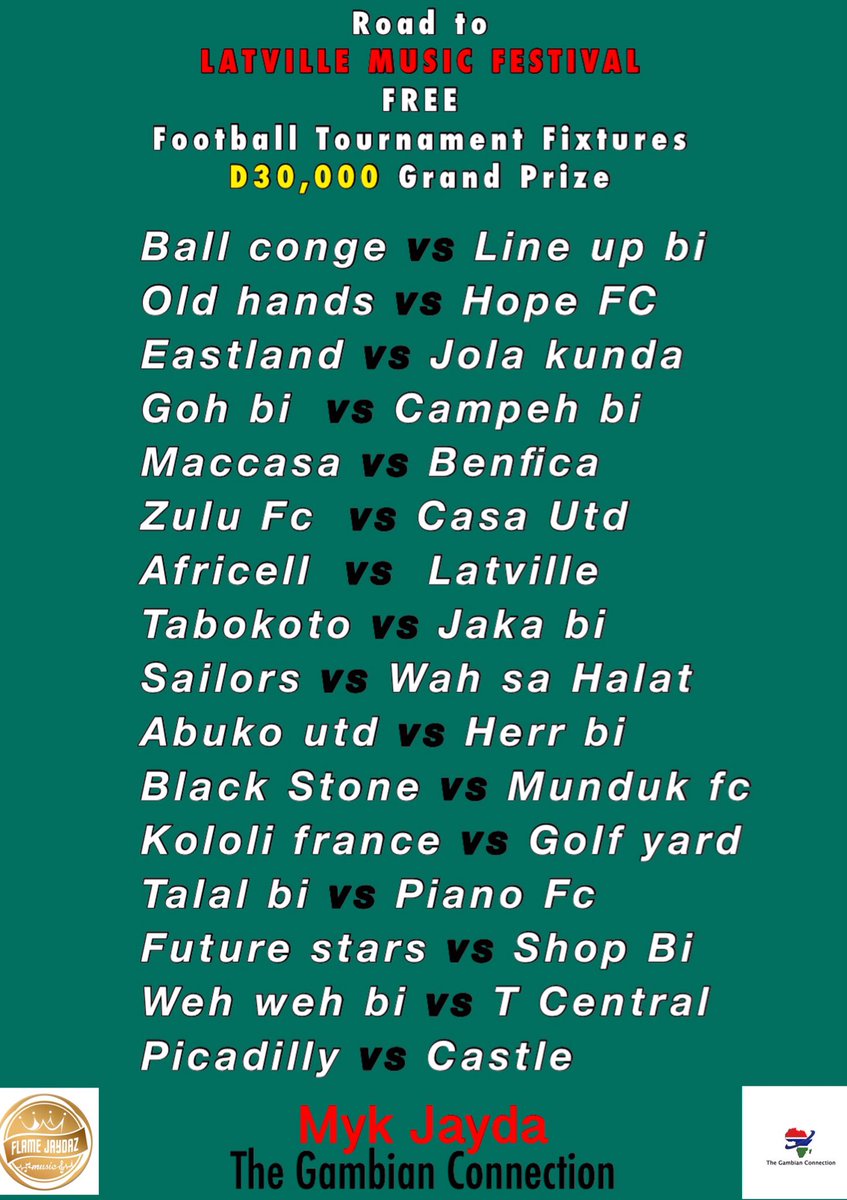 myk_jayda's tweet photo. For the COMMUNITY 

Road to LATVILLE Music Festival Football Tournament kocks start this coming weekend.. teamz battling out for D30,000 Grand prize

#DifferentLane
#CommunityServiceMan https://t.co/B9woHuR2kf
