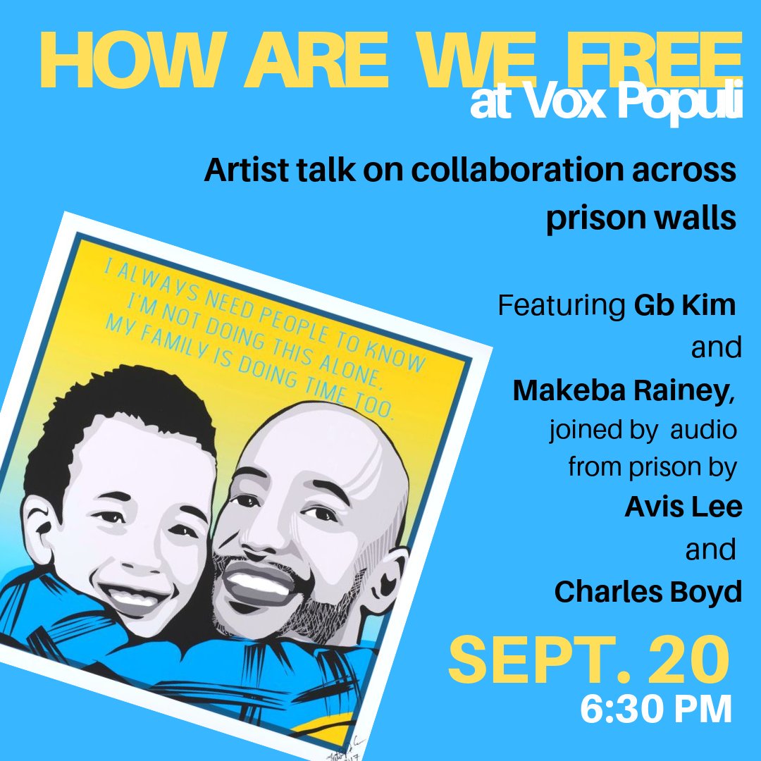 LifelinesPA's tweet photo. THIS FRIDAY! Join the LifeLines Project at @VoxPopuliGlry for a panel discussion on artistic collaboration across prison walls. Feat. Gb Kim, @justKEEBS, Avis Lee & Charles Boyd: https://t.co/zkbkgihlcj #HowAreWeFree #AbolishDBI https://t.co/WBoVuuokc4
