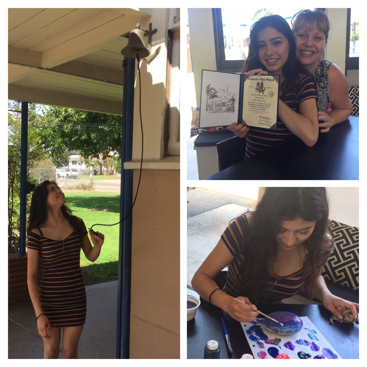 ScienceBoyster's tweet photo. 1st Grad @ Ditmar! Congrats Sweetie! #ringthatbell #keepmov1n9forward Adding her legacy to our painted rock Grad Garden 🎓💚🖤 https://t.co/PSsrBLes7L