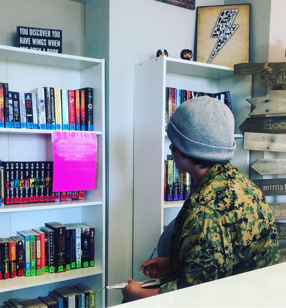 heymrspearson's tweet photo. As my kids begin #TheRentCollector, I wanted them to know Cambodia’s history. We used #articlestations before embarking on a #QuestionTrail to review! They struggled, the questioned, they complained, they laughed, they tried, they learned. Such a magical lesson! ✨🤘🏼 #SVinnovates https://t.co/AB8ShtKQcw
