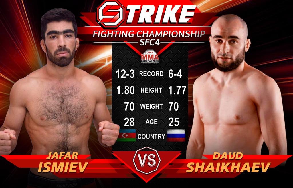 mma_strike's tweet photo. 📢 November, 17
We are waiting for the fight:
 🥊 JAFAR ISMIEV 🇦🇿 VS 🇷🇺 DAUD SHAIKHAEV

@ceferismiyev vs @daud_shaihaev 
Good luck to the fighters!

Partners 🤝:
@mmafederasyonu 
@colorscollection.ru ⠀
@ali_arik0660 

#fight#strike_mma#боец#борьба#мма#mma#мма#единоборства#бой https://t.co/rBRRTWhLAF