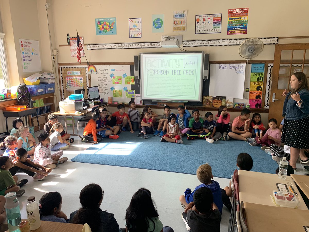 MsStillmansRoom's tweet photo. Joined forces with @MsGuarasci’s class for Morning Meeting and it was so much fun! #MorningMeeting #MorningMeetUp #NHPGCP #WeLoveOurBitmojis @teamhillside https://t.co/g9eOihnKKS