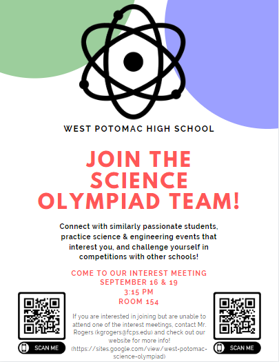 Our next interest meeting is on THURSDAY (previous post said Wednesday), September 19. It will be at 3:15 in room 154.