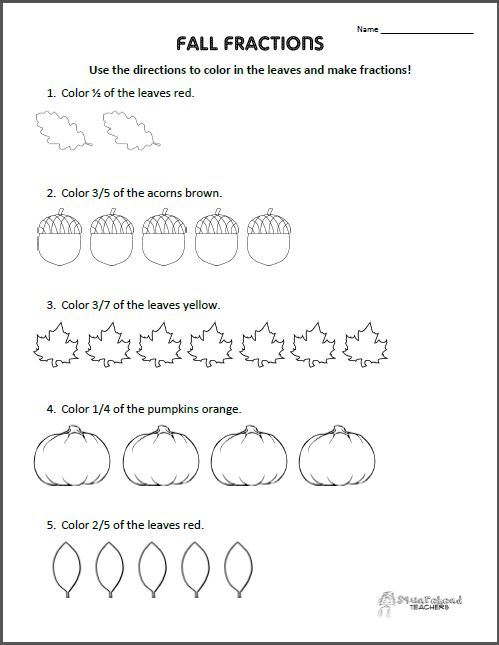Fall Fractions – Beginning Fractions Practice squareheadteachers.com/2019/09/16/fal…