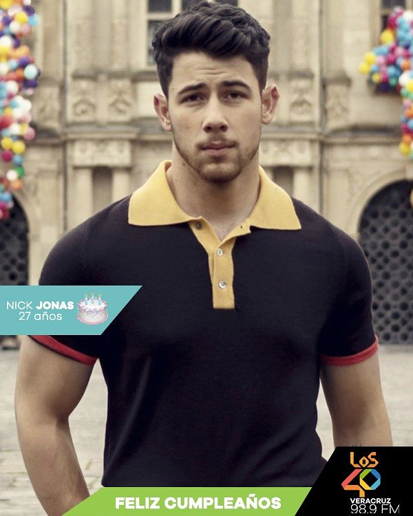 Los40Ver's tweet photo. Hoy @nickjonas celebra sus 27 años ¡Muchas felicidades al integrante de #TheJonasBrothers! 🤩😍🎂🎉👏🏻

#LOS40 #HBD #NickJonasBirthday #NickJ27th https://t.co/f2famlOWY2