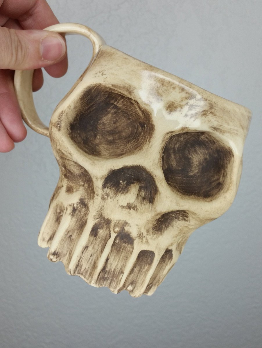 craft_stem's tweet image. The most recent batch of Skull of My Enemy mugs turned out rather LARGE. Three available, each is unique! 16+ ounces. Get yours today on #etsy or @craftstem in person. #craftstemceramics #skullsofmyenemies #skullofmyenemy #coffeecup #handmademug #pottery #ceramics