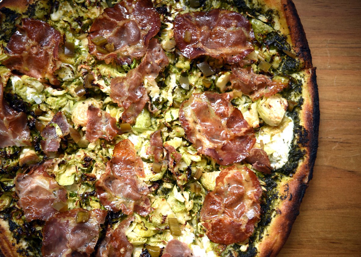 Our brussels sprouts pizza is back!!! Come on in and give it a try!