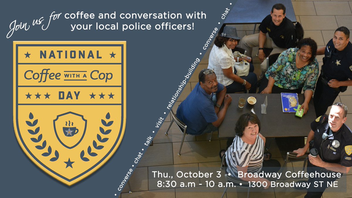 Salem Police Department Savethedate Salemanders Oct 3 Is Nationalcoffeewithacopday And Our Officers W B Broadwaycoffee From 8 30a 10a To Have A Great Cup O Coffee Conversation Save It To Your Calendar