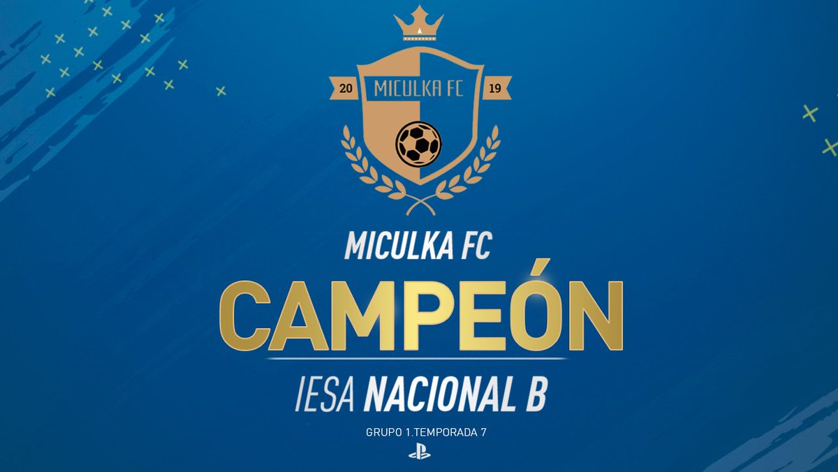 IESAFIFAar's tweet image. 🏆 El ganador del #IESANacionalB - Grupo 1

¡Los chicos de @MiculkaFC siguen haciendo historia! Logrando tres ascensos consecutivos, la próxima temporada disputarán la Élite de #ClubesPro. 

¿Crees que podrán seguir la racha en la #SuperLigaIESA?

📊 PJ:21 - PG:14 - PE:2 - PP:5