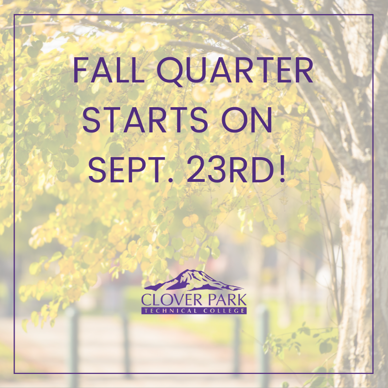CloverParkTech's tweet photo. Fall Quarter starts one week from today! Are you ready?!
#Fall2019 #CPTCyourself https://t.co/1DmgVbr5xi
