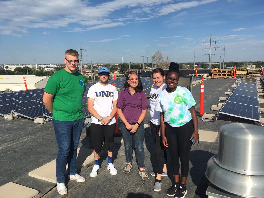 UNCEarthEnviro's tweet image. Members of Student LEAF got a sneek peak today of our new solar array!

Join us Sept 20th for an unveiling event on Jackson Field with speakers, demonstrations, and a happy hour at Green Earth Brewing buff.ly/2HM6S0C