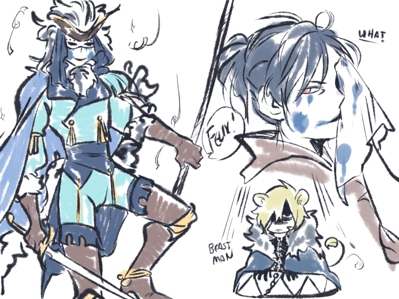 fai said draw a sexy clown felix so HERE WE ARE (plus the new beast that felix has to tame)