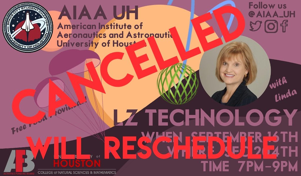 AIAA_UH's tweet image. EVENT IS CANCELED TODAY! Sorry we are canceling the event today due to a schedule issue and moving it to next Wednesday. The room is TBA. Sorry for the inconvenience! 

#universityofhouston #uhengineering #uhSTEM #uhNSM #uhcot #aerospace #aiaa