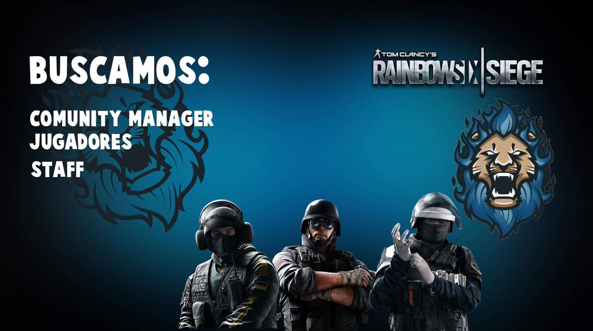 Empezaremos una nueva etapa, ahora nos centraremos en el competitivo de Rainbow Six Siege, Jugadores solo de Pc, si están interesados manden mensaje y nos pondremos de acuerdo  

<a href="/jajajajajajaCR/">Bgama🏆</a> <a href="/AyudaJugador/">Ayuda Jugador</a> <a href="/RT_apoyo/">CR apoyando a la comunidad</a>