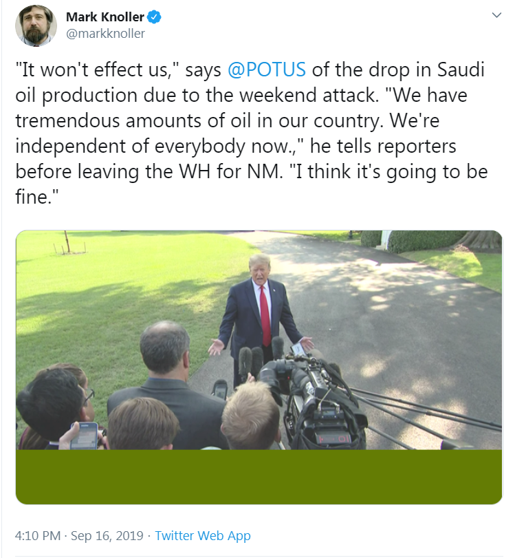 7- So when your President says "We have tremendous amounts of oil in our country. We're independent of everybody now" ... This is a pretty big deal. You should appreciate this.