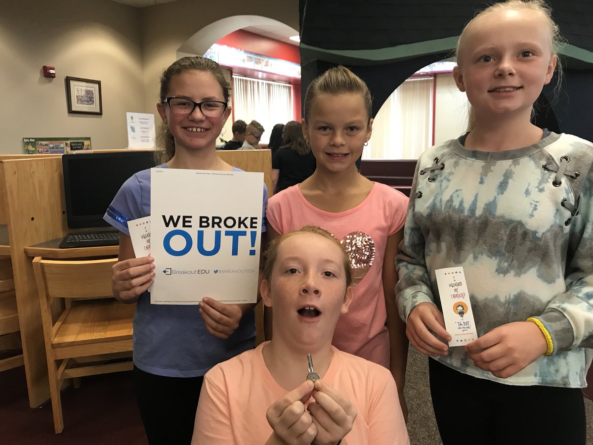 ClarksonLibrary's tweet photo. 5th graders “breaking out” of the library on Dot Day #redhawkreaders #WeAreGCconnectED https://t.co/HzmMFKWjR1