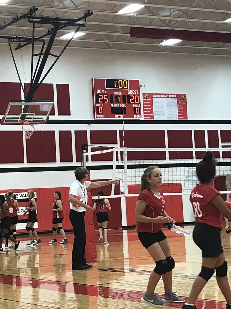 MrPearman's tweet photo. Nice work @KVMSKougars 7th grade volleyball “A” team! They picked up a win over Hebron in two sets (25-20, 25-20)! Great job ladies!

#KougarPride
#KougarNation
#ROAR https://t.co/OM8JeeJJzi