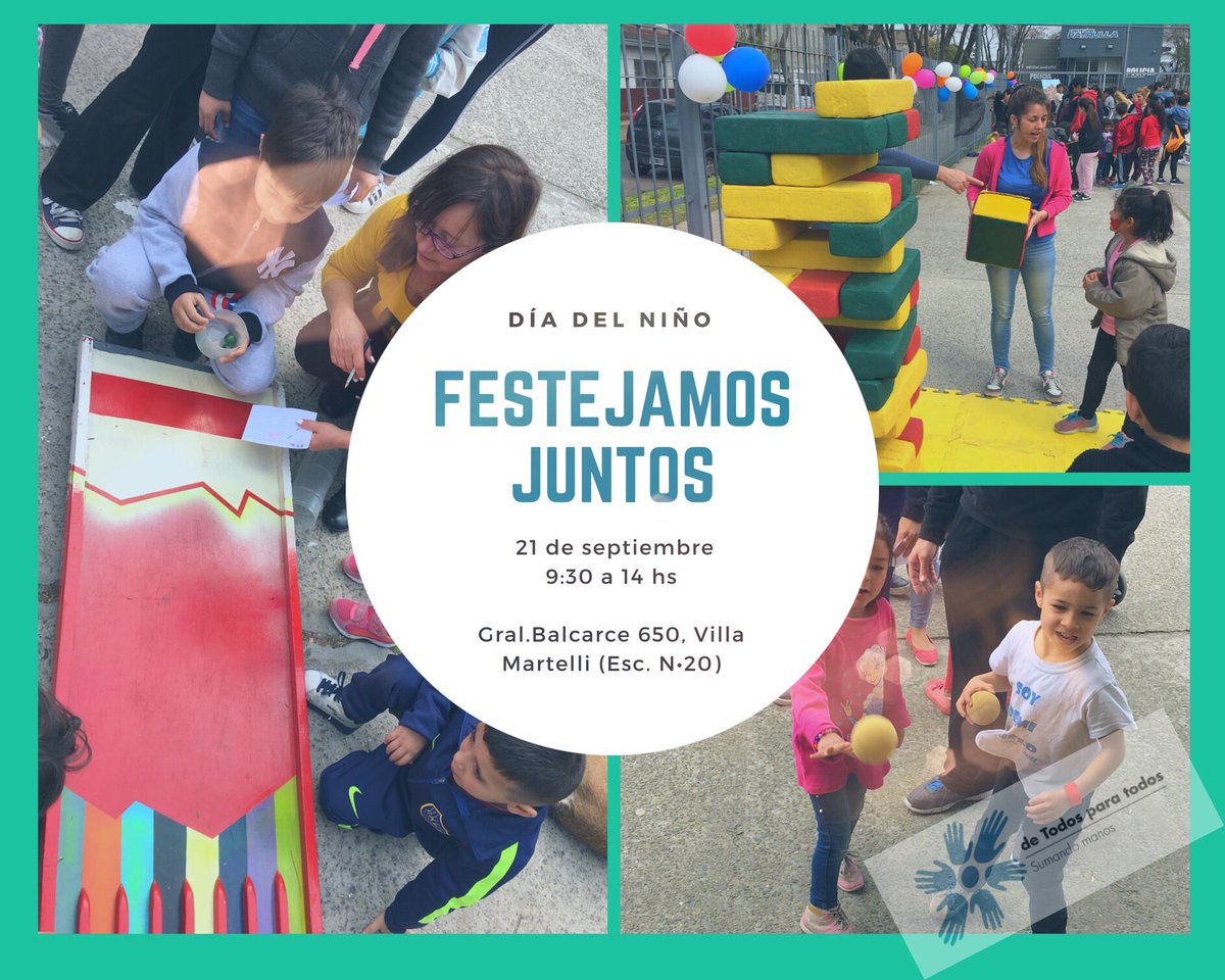 ongdtpt's tweet image. Este sábado festejamos el #DíadelNiño 👶🏻🎉🌸❤️, un sábado de juegos, música y regalos... están todos invitados a sumarse !!! #FestejemosJuntos #SumandoManos #VillaMartelli #ONG #Voluntarios #Solidaridad