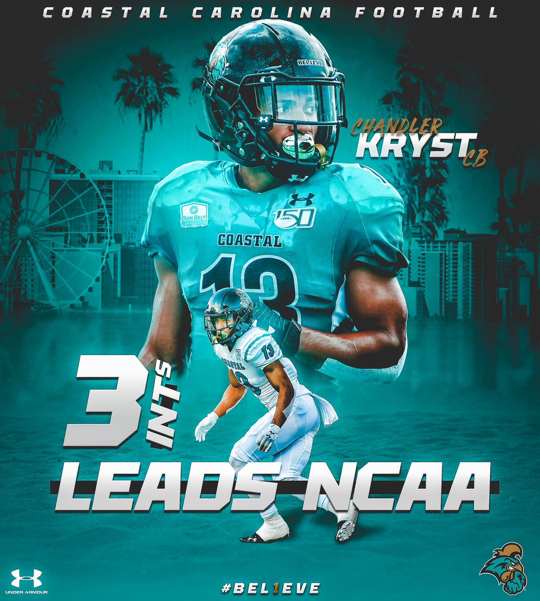 Our very own Chandler Kryst currently leads the nation in INTs. 

#ChantsUp | #BEL1EVE | #BAM