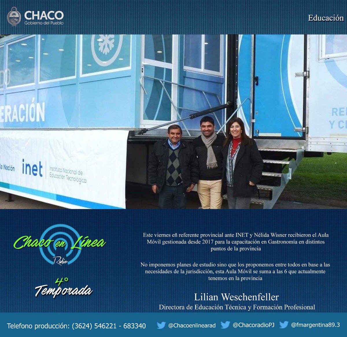 chacoenlinearad's tweet photo. Esto nos dijo la directora de Educación Técnica y Formación Profesional, Lilian Weschenfeller 👇
#ChacoEnLineaRadio 📻 https://t.co/IjXIgf51FE