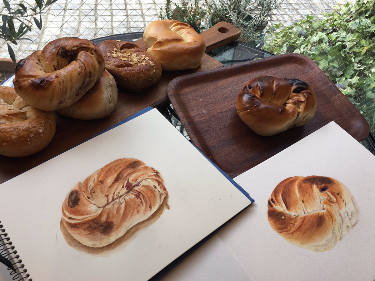 Bread1set در توییتر 9 24 火 10 00 描きたい 世界の美しいパン パンのパステル画ws 2回目はアメリカ 白金高輪の マルイチベーグル さんのベーグル をモデルに描きます ニューヨークの人気店ess A Bagle手法で作られていて 重量感あるビックサイズで