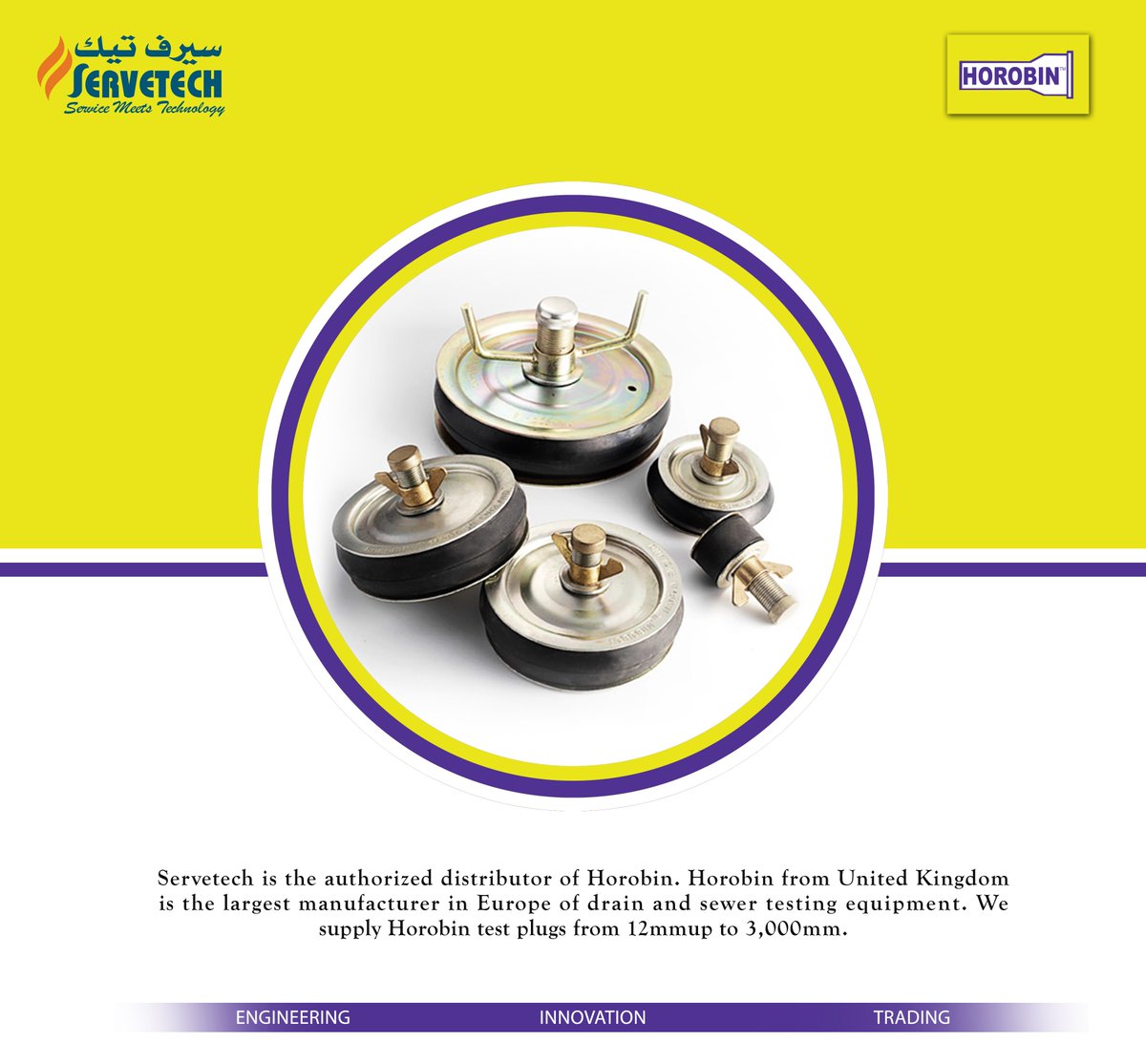 Servetech_'s tweet photo. Servetech is the authorized distributor of Horobin. Horobin from United Kingdom is the largest manufacturer in Europe of drain and sewer testing equipment. We supply Horobin test plugs from 12mmup to 3,000mm. #Servetech #Horobin https://t.co/9PuSDl4f6M