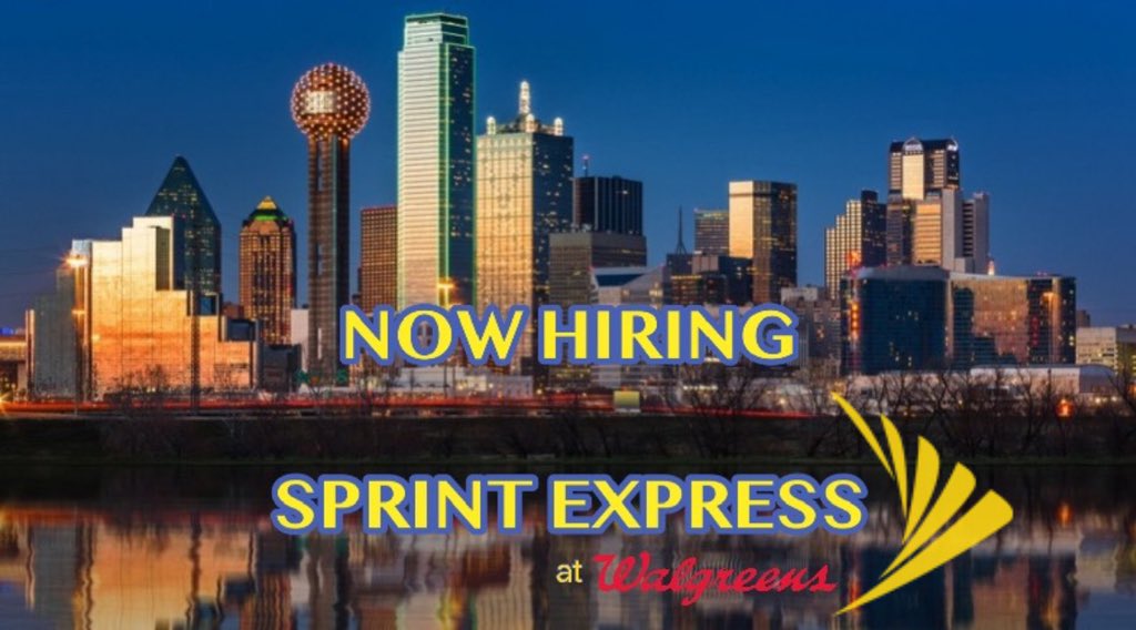 TMobileTX's tweet photo. Now Hiring #Dallas #Irving #Grapevine #Aubrey #Denton. Join the #SprintExpress #SprintFam. Easy to apply https://t.co/KQSv4LadQ1 #GameChangers #GreatJob #employeebenefits #tuitionreimbursement https://t.co/F78qw4LXtk