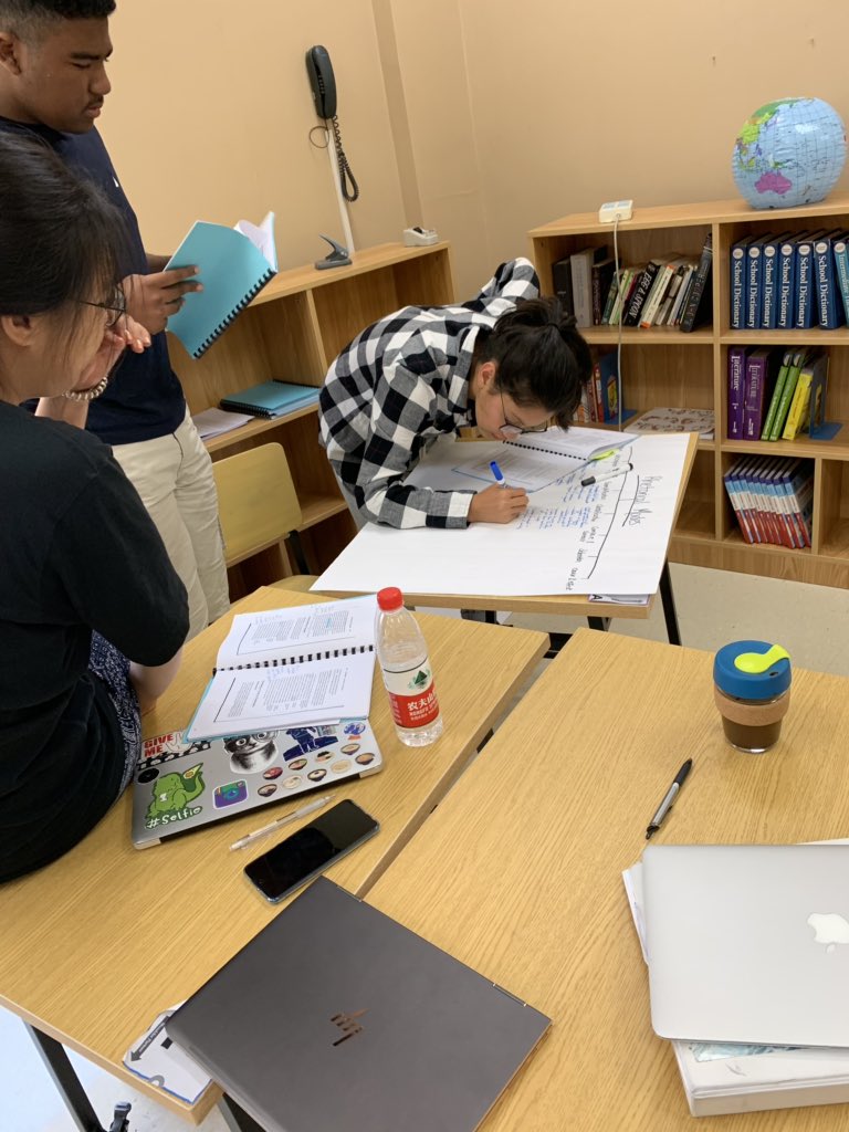 #Aplang students contribute to a class created tree map classifying the different rhetorical modes as one of 5 stations. #thinkingmaps #stationteaching #daisrocks #issedu