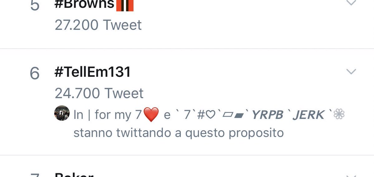 kjunhole's tweet photo. WE’RE 6 TRENDING WORLDWIDE. GO HIGHER. #TellEm131 https://t.co/zulrDfdTOS