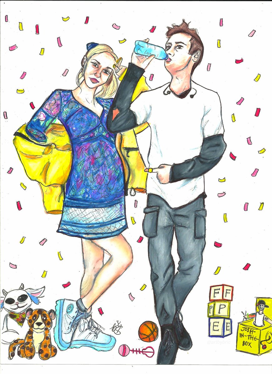artbyBC's tweet photo. outnumbered. congratulations @jennaajoseph and @tylerrjoseph 💕 #cliqueart https://t.co/ZTUB47bWob