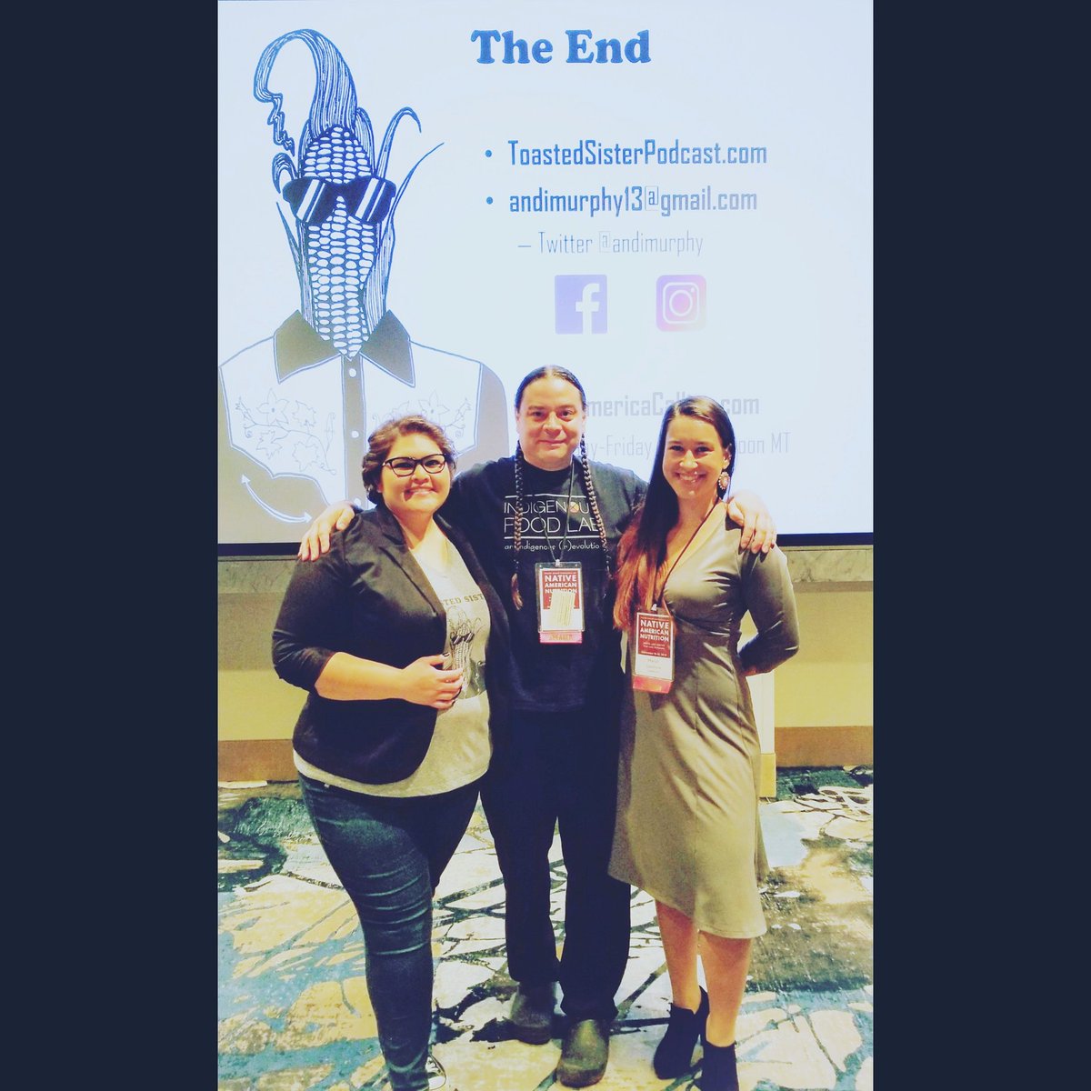 andimurphy's tweet image. At the @najournalists conference and Conference on Native Nutrition in Minneapolis! @the_sioux_chef and Mariah Gladstone.
#multimediaWITCH #Nativemedia #podcaster