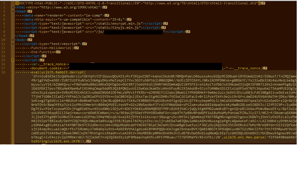 TL99180575's tweet photo. Underminer EK using the Rabbit stream cipher (also RC4 but who cares about that.)

 #underminerek https://t.co/EQbIY1Z2V3