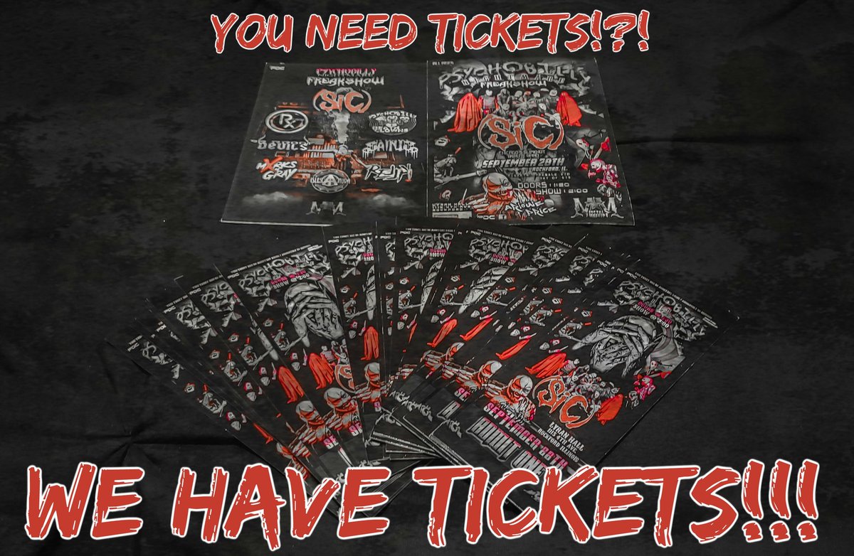 📣COME AND GET EM! 

September 28th we head on over to Rockford, Illinois for Psychobilly Nightmare Freakshow 2019 and we have your tickets to this event! 

Tickets only $10. 
Message page or contact a member and will hook you up! This event is ALL AGES!

🎪🤡🎪

#Slipknot #Sic