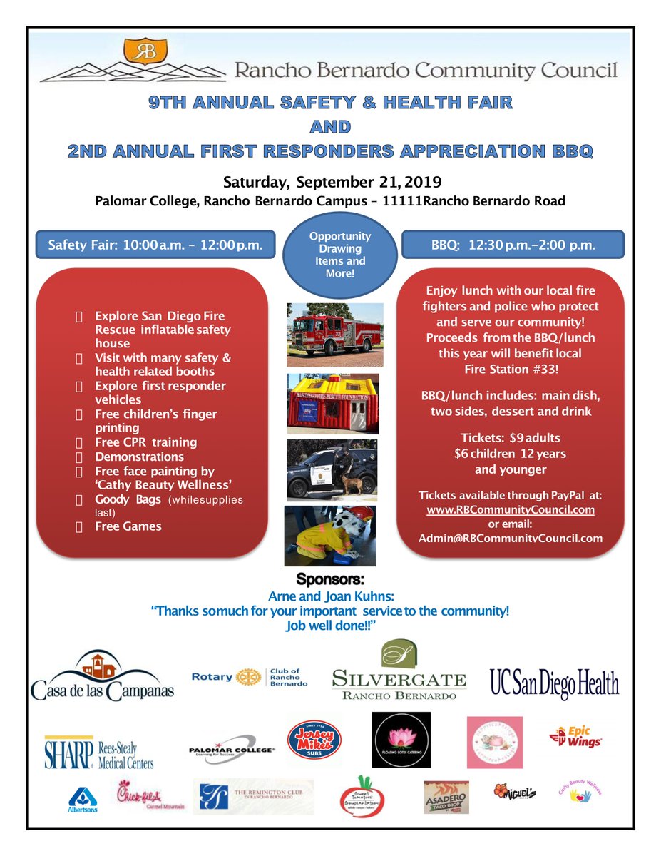 Safety &amp; Health Fair in Rancho Bernando! Come visit us at the TIP Booth this Saturday!