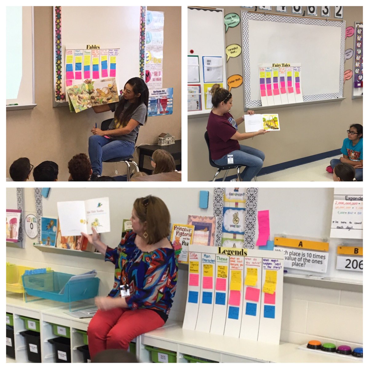 FieldsFourth's tweet photo. We decided to put a different spin on immersion this year. Each class was able to record noticings and distinguishing characteristics of a variety of traditional literature. We passed the posters from teacher to teacher throughout the week. @NISDFields #FieldsLegends https://t.co/nAAefGt565