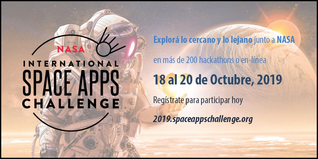 SpaceAppsBA's tweet photo. Más de 30 ciudades de habla hispana compitiendo en #spaceapps para llevar adelante los proyectos que desafía la @NASA resolver. Anotate para Buenos Aires en https://t.co/oJmsjSYUon https://t.co/MqR2ZU62vW