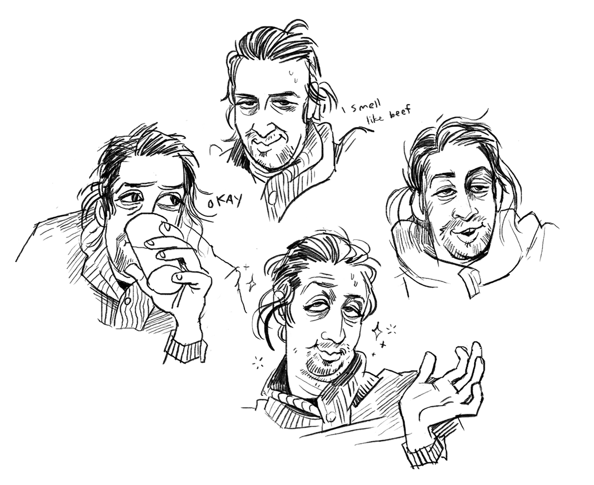 birdloaves's tweet image. my art career probably peaked with these awful drunk history lin-manuel miranda drawings i just found from 2016