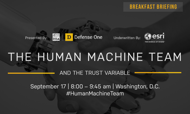 DefenseOne's tweet image. Join us tomorrow morning @ 8 am EDT at the @spireeventspace for a breakfast briefing on the #HumanMachineTeam — an event all about #AI, the #IC, machine learning and more. 

Details and registration here: buff.ly/2UZaH85
